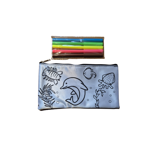 Sea Creatures Colour Your Own Pencil Case Kit