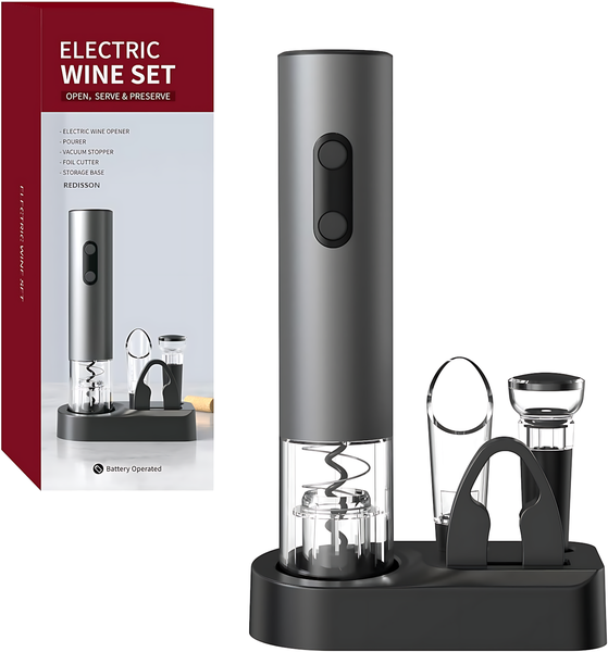 Electric Wine Opener, 4-in-1 Wine Bottle Opener Set Battery Operated
