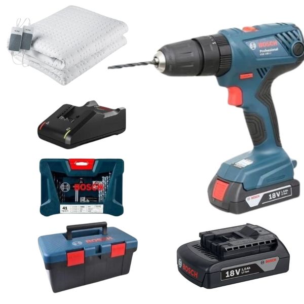 Bosch - Impact Drill Kit GSB 180-LI with 41Pc Access. + Electric Blanket