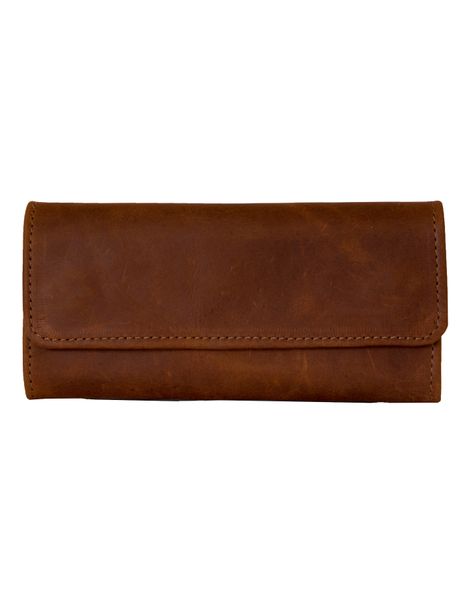 Luvsa LS-MS081B Full Grain Genuine Leather African Floral Interior Long Purse