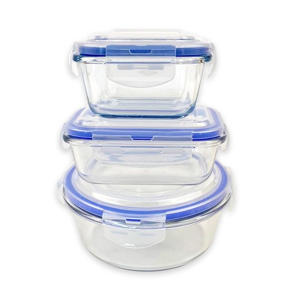 Educat Glass Dishes Mixed Pack 3 (Blue)