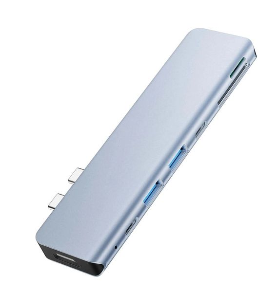 Multi-Function 7 in 1 Docking Station With High-Speed Data Transfer - Blue