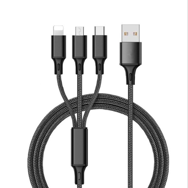 3 in 1 Charger Cable Nylon Braided Universal Charging Cord