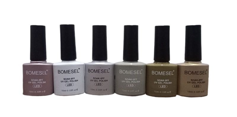 Bomesel UV Gel Nail Polish - Shiny Shades - 6 Pack