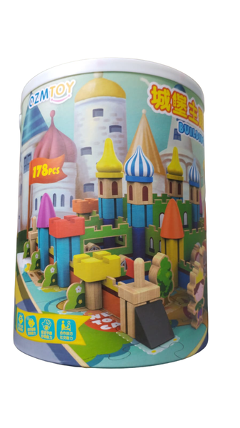 Wooden Educational Building Blocks 178 Piece Set