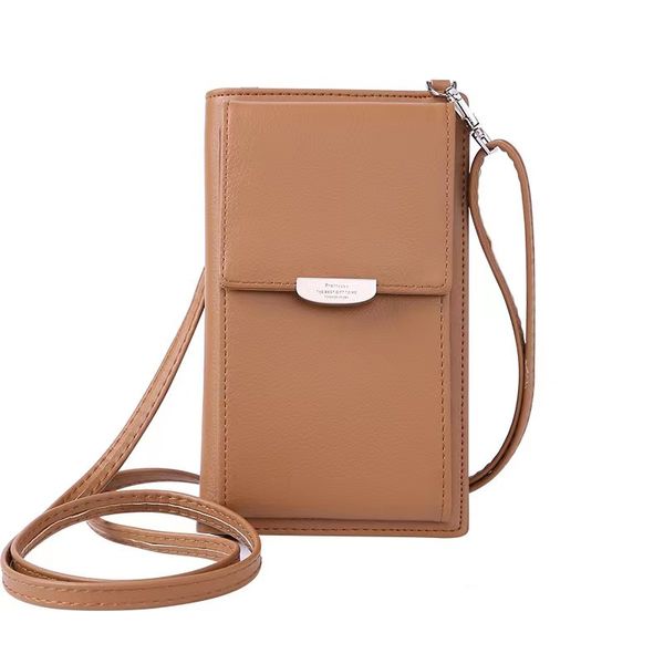 Ladies Brown Cellphone and Money Bag (WAL-SJ600-BR)