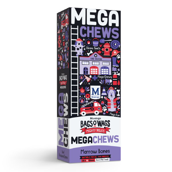 Montego Bags O' Wags - Megachews Marrow Bones Dog Treats 120 g (Pack of 10)