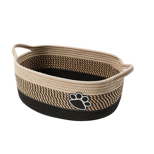 Knit Rope Storage Basket With Sturdy Handles Pet Toy Storage Basket