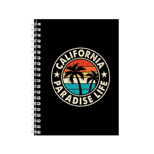 Paradise A5 Notebook Spiral Lined Trendy Surfing Graphic Notepad Present098