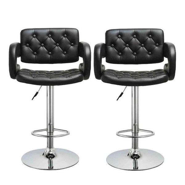GB Royal Luxury Leather Bar Stool-Set of 2