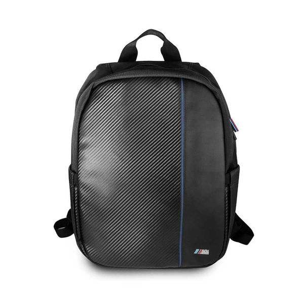 BMW Compact Computer Backpack Carbon &amp; Pu Navy Stripe 15