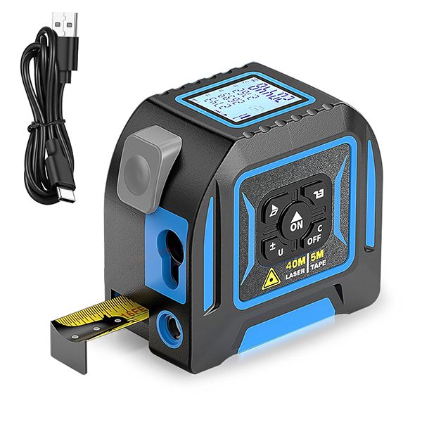 3-in-1 Laser Tape Measure, 130Ft/40m Laser Measurement Tool,Rangefinder