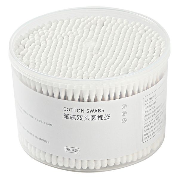 500 Disposable cotton swabs with double heads and round heads