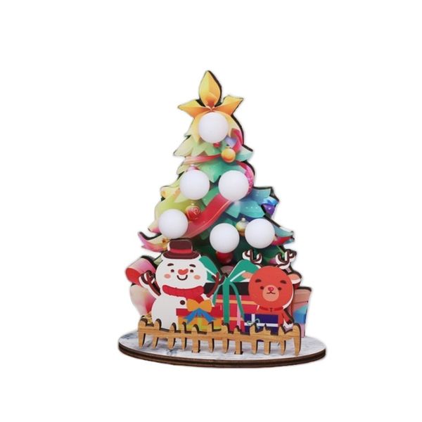 Wooden Lighted Snowman Christmas Table Decor|Jolly Party Ornament