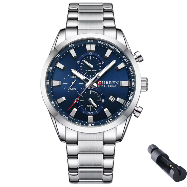 Curren - Men Luxury Sport Chronograph Watch - Silver Rose