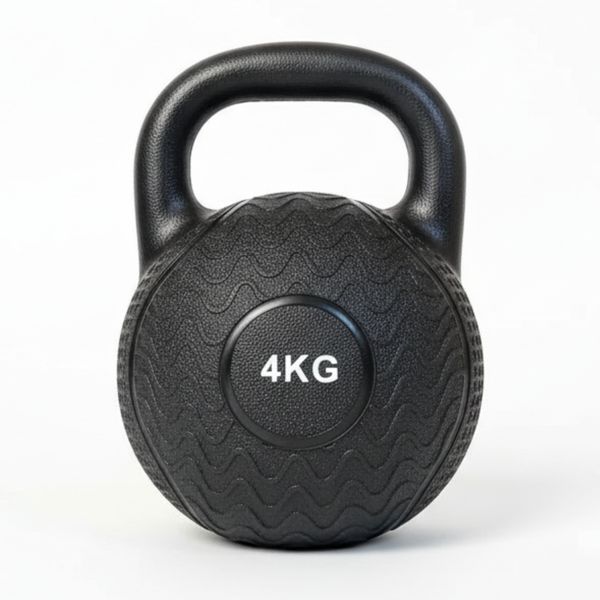 Matchu - 4kg Kettlebell - Heavy Duty Rubber Kettlebell - Black
