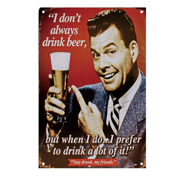 Decor Vintage Signs Tin Metal Retro A Lot of Beer