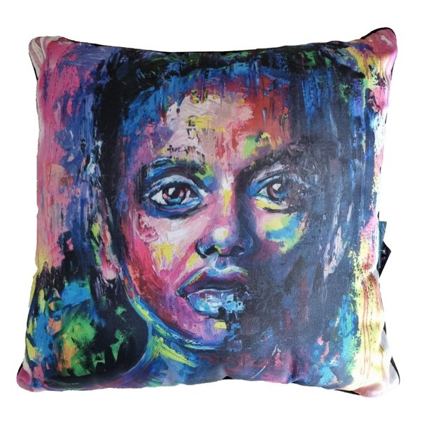 Lillian Gray Original Design Linen Scatter Cushion - Figure Study Blue