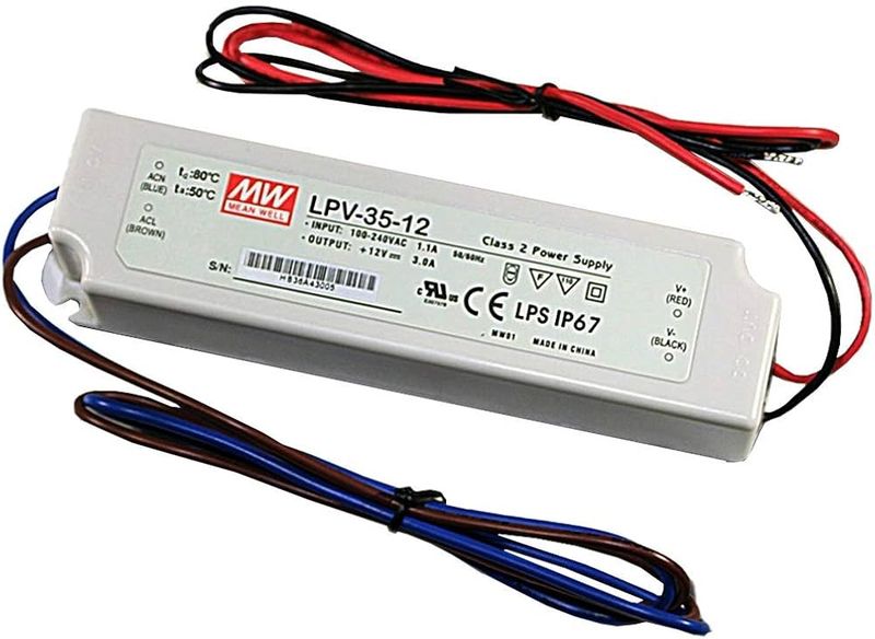 Mean Well LPV-35-12 35W 12V 3A LED Driver - IP67 Rated
