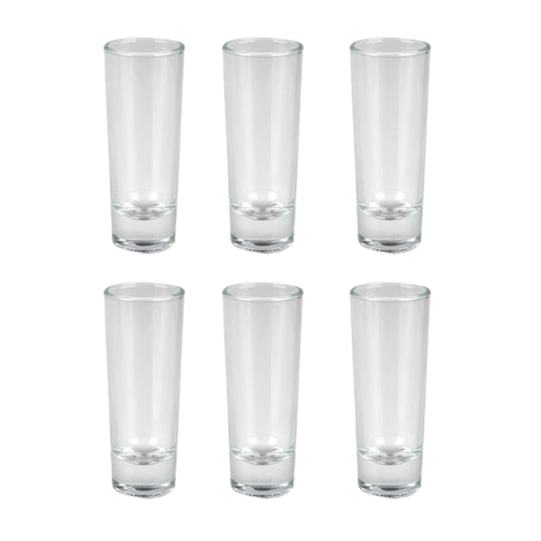 Double Shot Glass Set - 65 ml | Pack of 6 or Pack of 12 Durable Glasses
