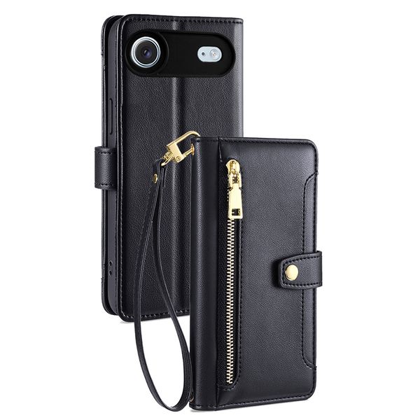Zipper Wallet Leather Flip Cover Case Compatible With iPhone 13 Pro Max
