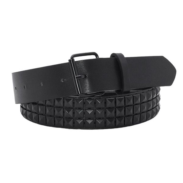 New Style Rivet Temperament PU Ladies Metal Square Buckle Belt