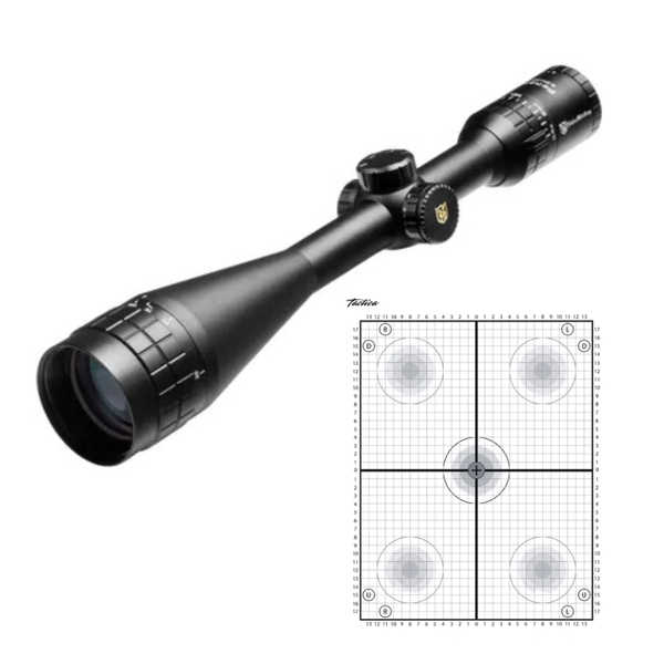 NIKKO STIRLING PANAMAX LR 8-24X50 AO 1"" ILL /HMD with 3 x Tactica Targets