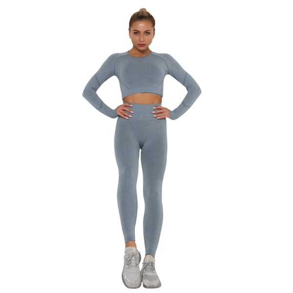 InstantFit, Cloudy-Grey Two Piece, Long Sleeve Compression Set