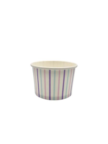 Multi-Colour Striped Ice Cream Tub 120ml - Pack Of 50