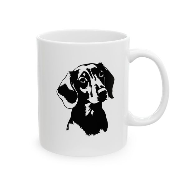 Dachshund Coffee Mug - Detailed Dog Portrait Illustration