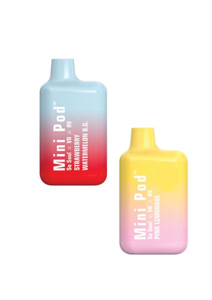 Disposable Vape Mini Pod - Set of 2 = Strawberry Watermelon &amp; Pink Lemonade