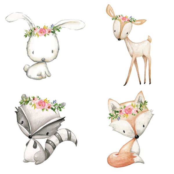 Little Leila - 4 Boho Animal Prints - A3 Cardstock
