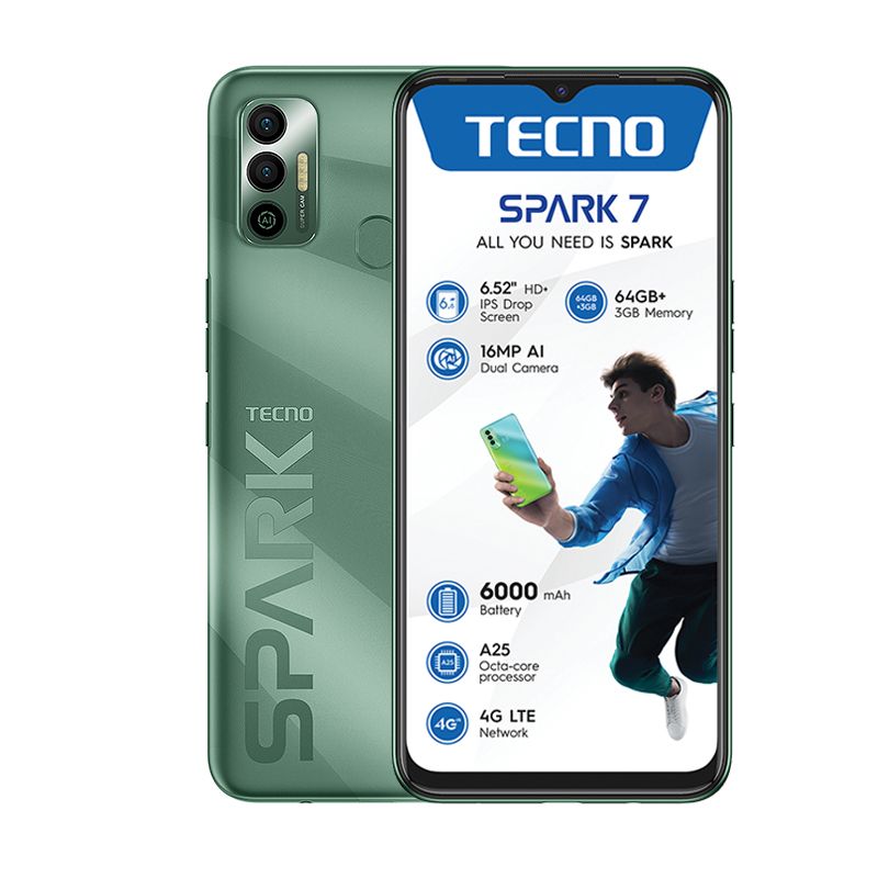 Tecno Spark 7 Dual Sim 64/3GB- Spruce Green