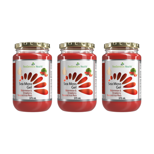 Sea Moss Gel - Watermelon &amp; Strawberry (3 x 375ml)| Refreshing Fruity Blend