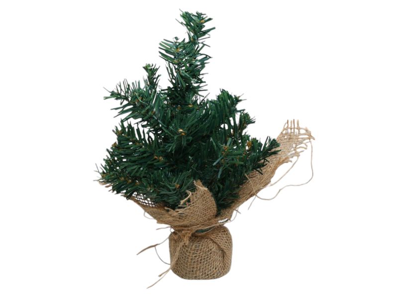 Green Desktop Pine Tree in Jute Wrapping 30 Tips 30 cm