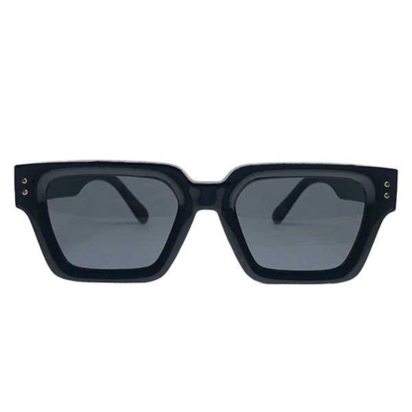Maple Lennox - Black Thick Cut Square Frame w' Gold Accents &amp; Black Lens