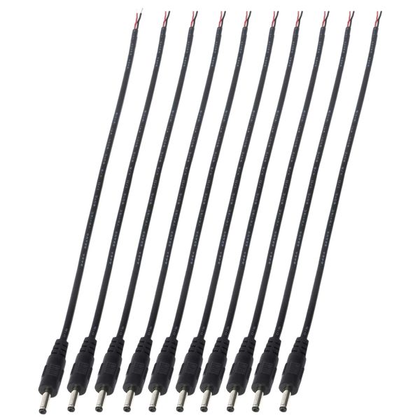 10 Pack DC Power Male Plug Jack to Bare Cable 3.5X1.35mm for DC Power