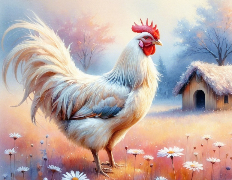 Modern Canvas Wall Art Home Decor - Majestic Chicken