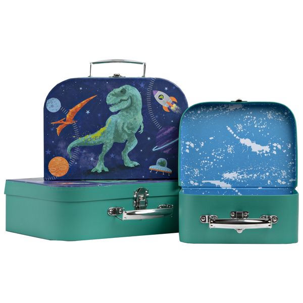 3 Nested Suitcase Boxes - Jurassic Dinosaur