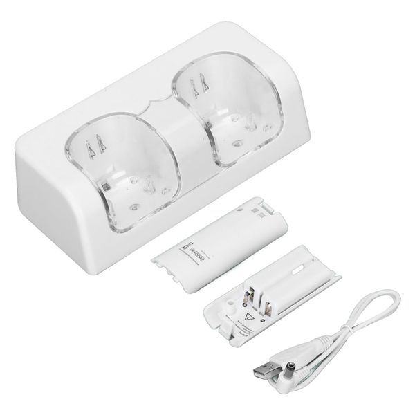 Dual Charging Dock White Compatible with Wii Remote
