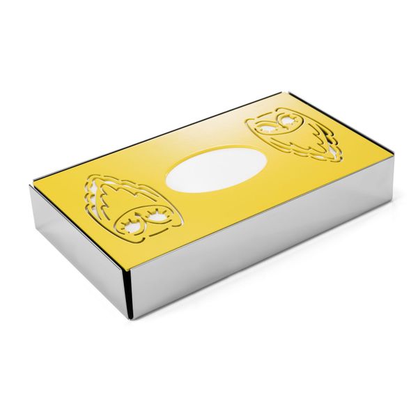 Carrol Boyes Tissue Box - Hoot Hoot - Yellow