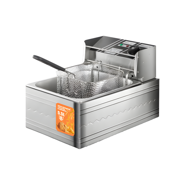 5.5L 2500W Electric Deep Fryer With Heat Control And Removable Basket-RAF