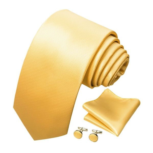 Mens Silk Tie Necktie and Pocket Square Cufflinks Set Wedding Business