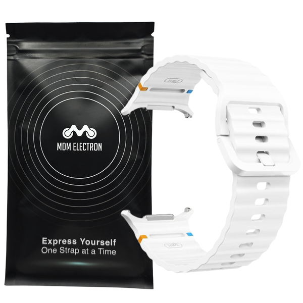 Wave Stitched Strap Compatible With Samsung Galaxy Ultra-White