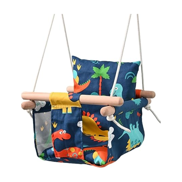 Toddler Wooden Swing Seat - Secure Hanging Chair for Babies