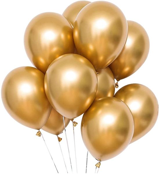 Ten Balloons Shiny Gold