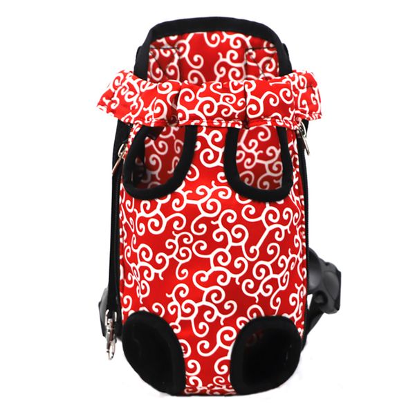Pets Legs Out Front Carrier Breathable Chest Carrier Backpack Carrier - Red