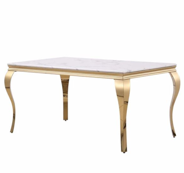 Falecia White And Gold Dinning Table