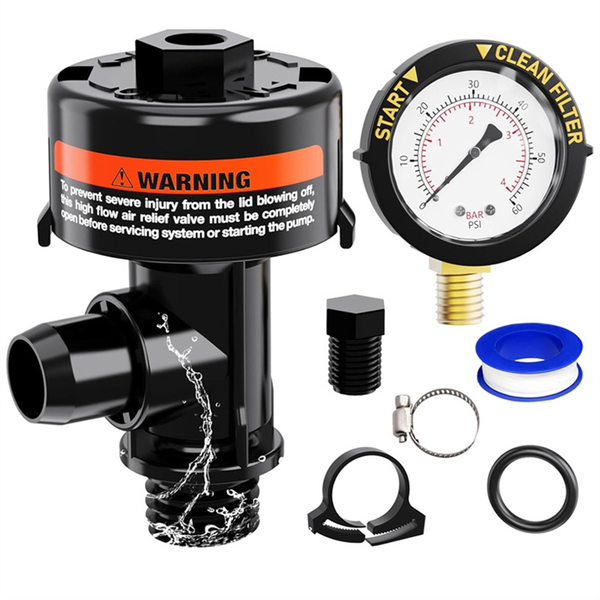 Pool Filter Pressure Gauge Manual Bleed Valve Release Valve