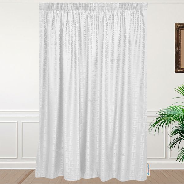Matoc Designs Curtain - Labyrinth White - Lined - Taped